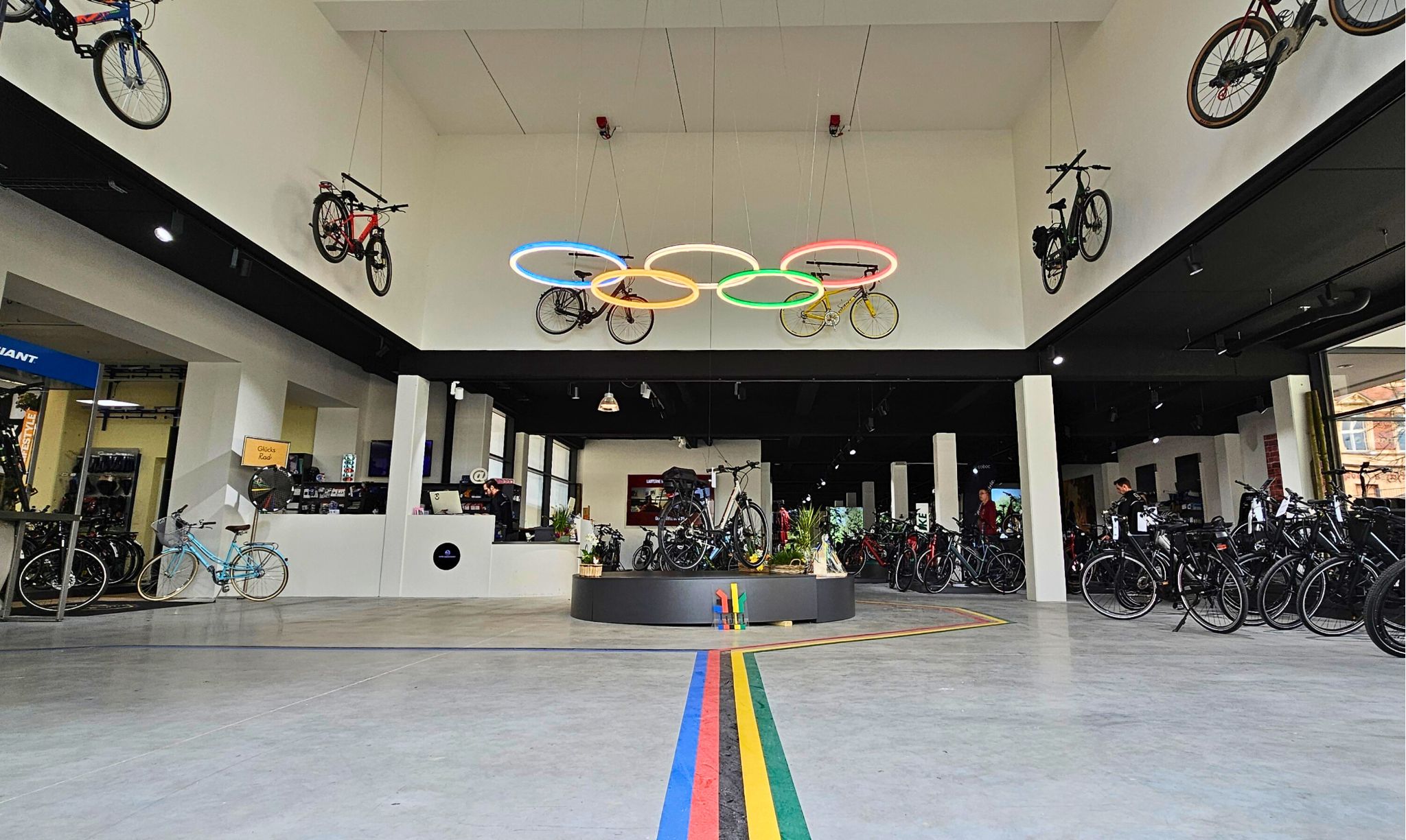 LED Ringleuchte Theo leuchtstoff olympische ringe farbig