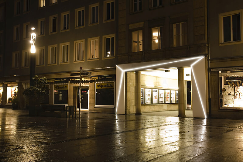 LED-Lichtinstallation in der Cottbuser Innenstadt